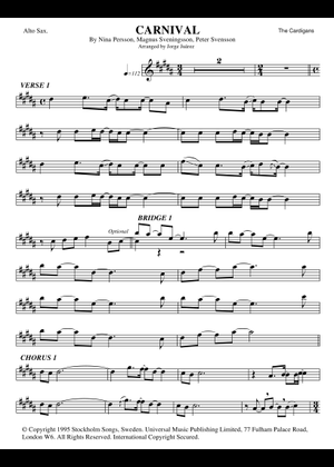 THE CARDIGANS ピアノコレクション 楽譜 Rise and shine – The Cardigans Sheet Music for Violin, Viola