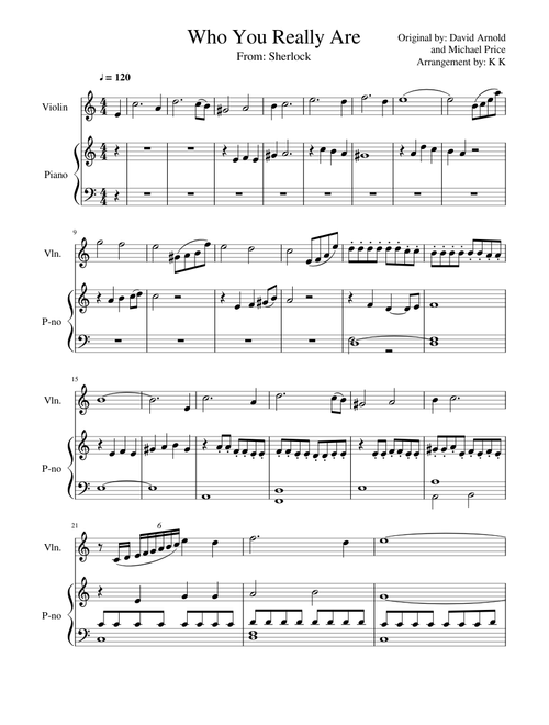 Who You Really Are (vioin & piano duet)
