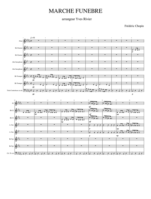 LA MARCHE FUNEBRE (Arr. Yves Rivier) - F Chopin (Full Orchestra)