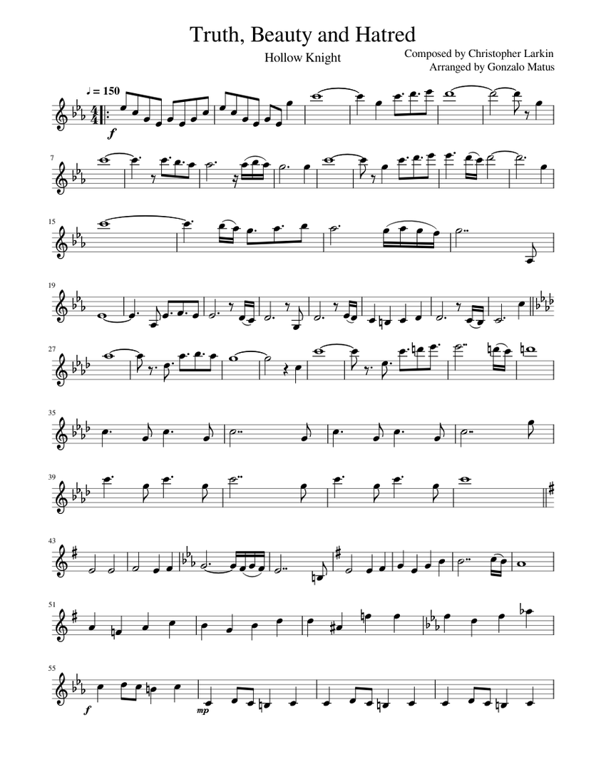 Truth, Beauty and Hatred Violin Solo Sheet music for Violin (Solo
