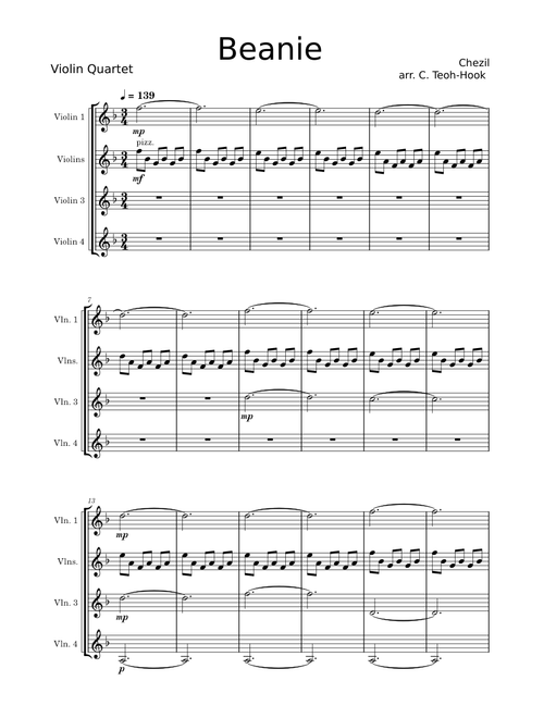 Beanie | Chezile | Violin Quartet