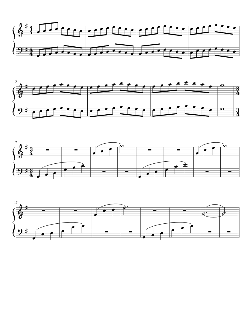 G exercises Sheet music for Piano (Solo) Easy | Musescore.com