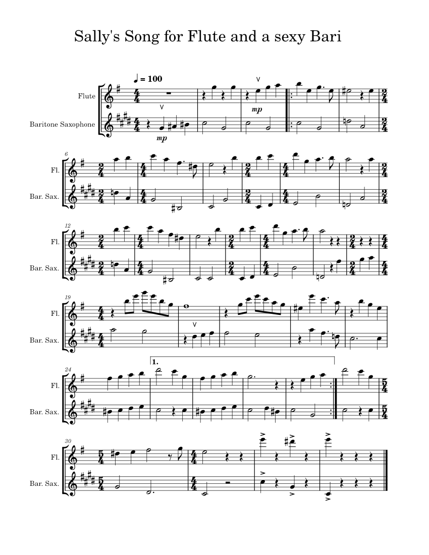 Sally's Song Danny Elfman Sally's_Song_for_Flute_and_a_sexy_Bari