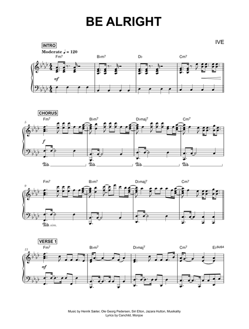 Be Alright - IVE (Piano)