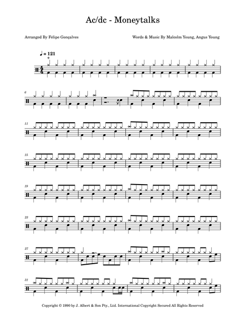 Moneytalks (Arr. The Ninja) - AC/DC (Drums)