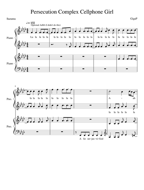Persecution Complex Cellphone Girl (English Vocal Guide)