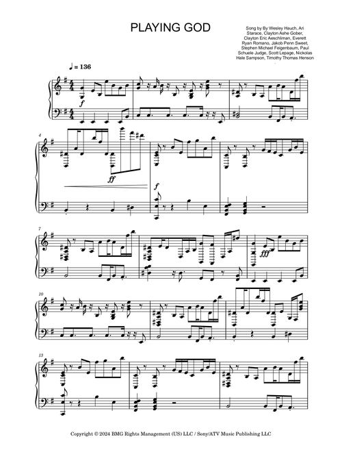 Playing God (Arr. Music-holley) - Polyphia (Piano Solo)