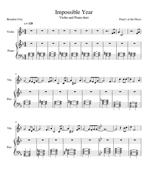 Impossible Year - Violin and Piano Duet