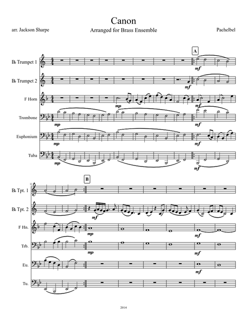 Canon (For Brass Ensemble)