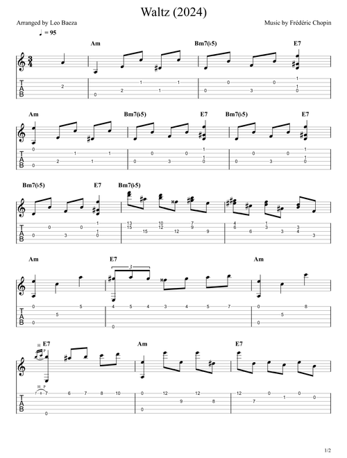 Waltz (2024) (Arr. Leo Baeza) - Frédéric Chopin (Solo Guitar)