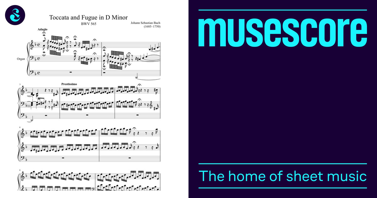 Toccata and Fugue BWV 565 in D Minor Sheet Music for Organ (Solo