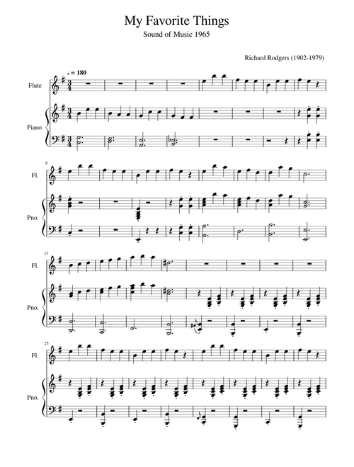 My Favorite Things for Flute and Piano