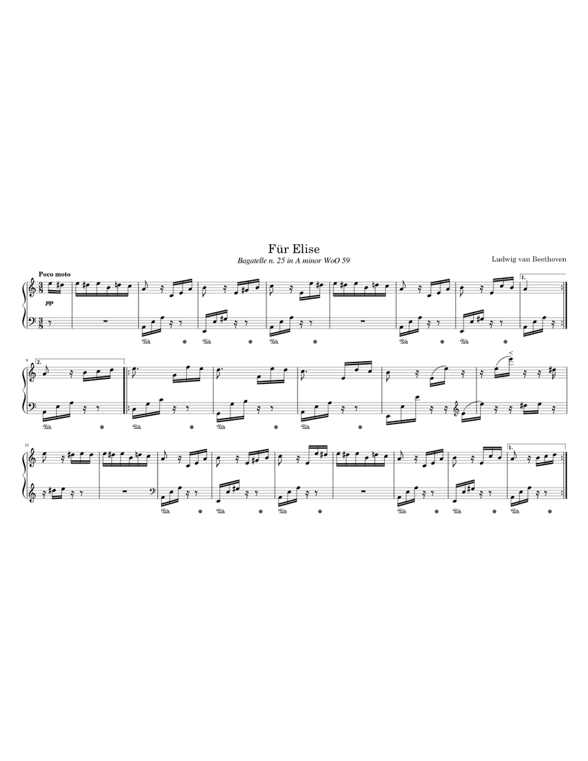 Beethoven Für Elise piano tutorial