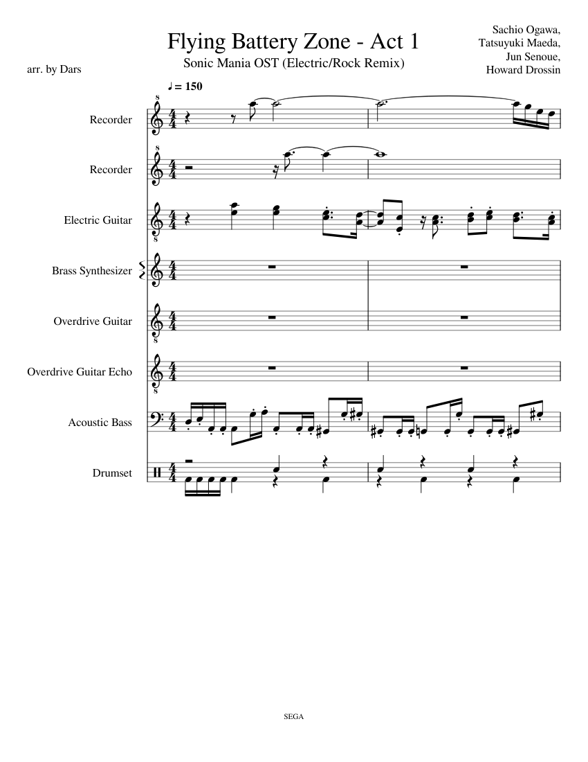 Flying Battery Zone Act 1 (Sonic & Knuckles) piano tutorial