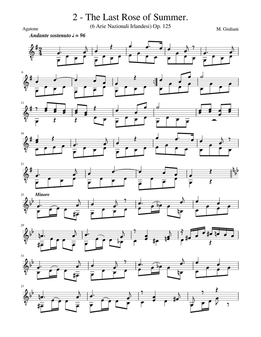 M. Giuliani Op.125 (6 Arie Nazionali Irlandesi) 2- The Last Rose
