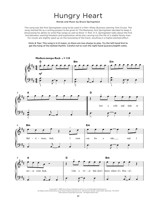 Hungry Heart - Bruce Springsteen (Really Easy Piano)