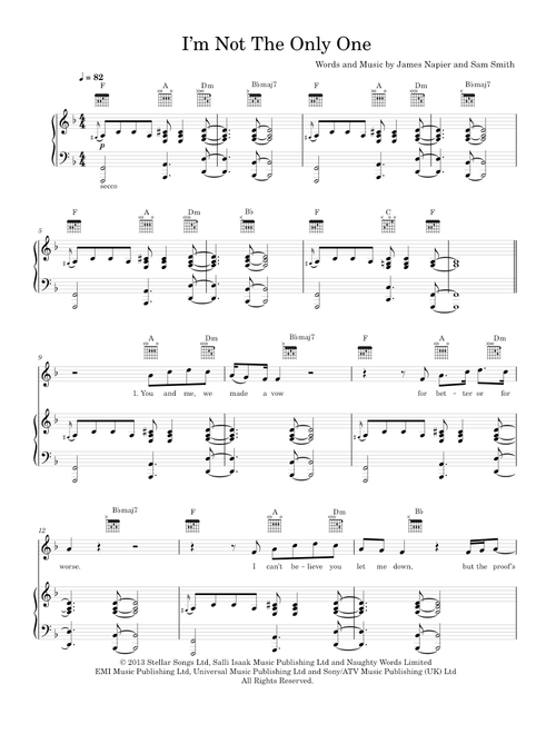 I'm Not the Only One - Sam Smith (Piano-Voice-Guitar)