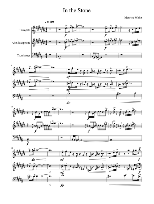 Earth Wind & Fire - In the Stone Trumpet, Alto Sax, Trombone Parts