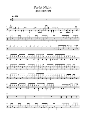 Perfect Night - LE SSERAFIM (르세라핌) Sheet Music for Violin, Guitar, Bass ...