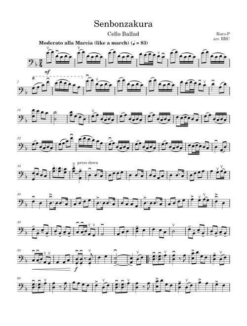 [千本桜] Senbonzakura (Cello Solo Ballad)