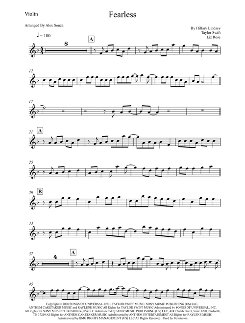 Fearless (Arr. Alex Souza) - Taylor Swift (Violin Solo)