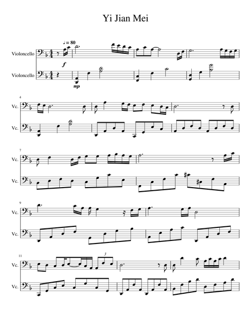 Yi Jian Mei (for two cellos)