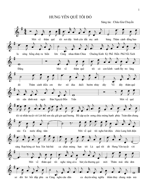 Hưng Yên Quê Tôi Đó - Châu Gia Chuyển (Choral, SAA)