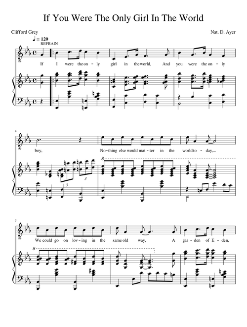 If You Were The Only Girl In The World – Nat. D. Ayer