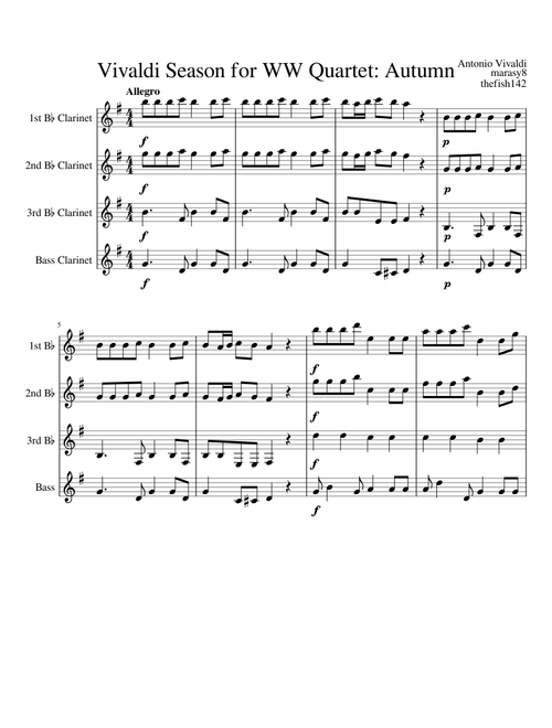The four seasons "Autumn" from Takt Op. by Antonio Vivaldi for CL4