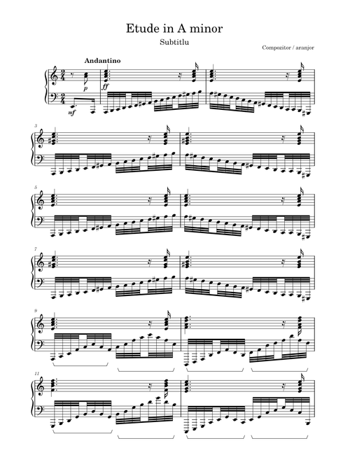 Etude in A minor op no 4
