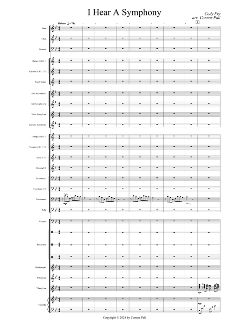 I Hear A Symphony - Score Only (Arr. Connor Pali) - Cody Fry (Concert Band)