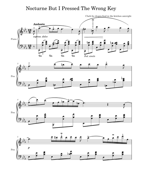 Nocturne Op.9 No.2 But I Pressed The Wrong Key On My Keyboard