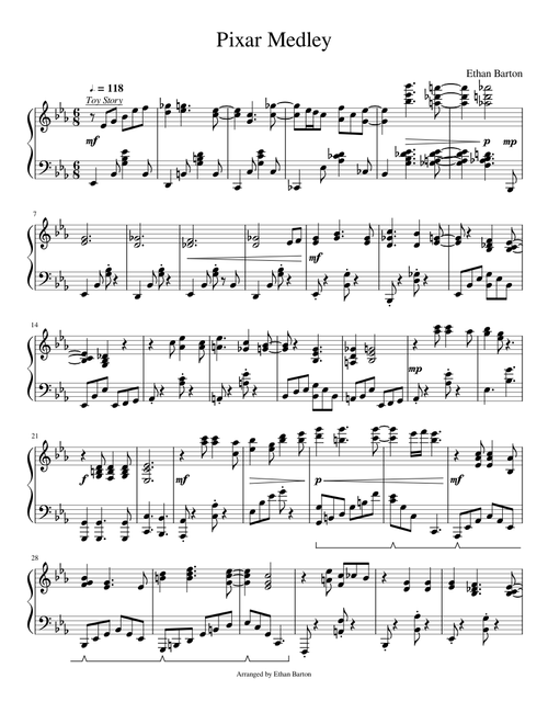 Pixar Medley for Piano