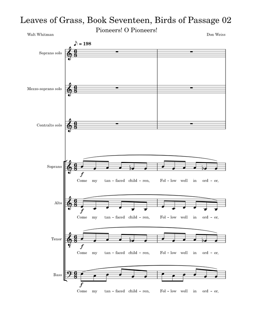 Leaves of grass book seventeen birds of passage 02 sheet music for