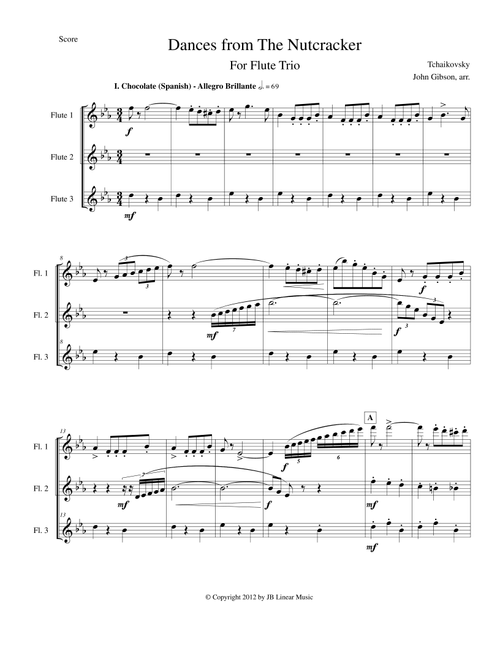 Flute Trio: Four Dances from The Nutcracker (Arr. John Gibson) - Tchaikowsky (Flute Solo)