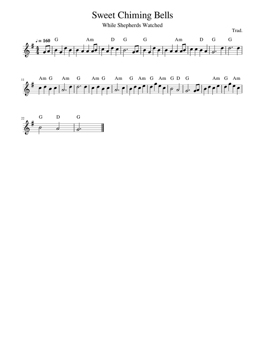 Traditional music Sweet Chiming Bells Sheet music for Piano (Solo