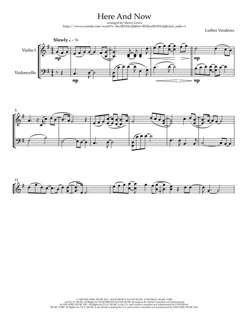 Here And Now (Arr. Sherry Lewis) - Luther Vandross (Instrumental Duet)