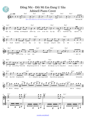 Image Đông Nhi image beautiful image beautiful - Free Đông Nhi - Đôi Mi Em Đang U Sầu - Jubinell Sheet Music by ...
