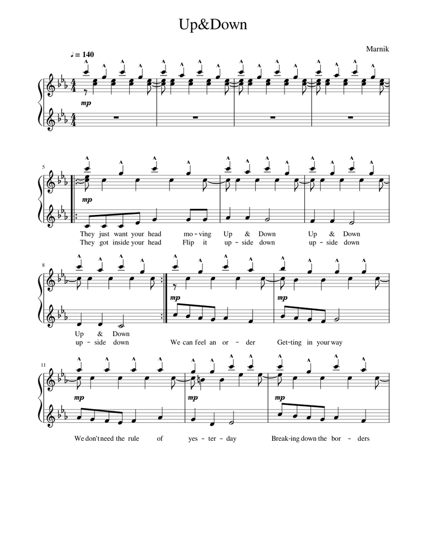 Up&Down Sheet music for Piano (Solo) | Musescore.com