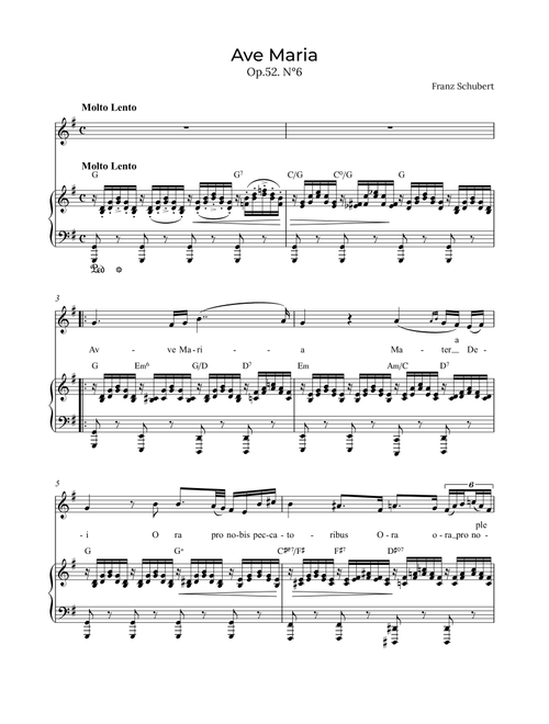 Ave Maria Schubert - Contralto with chords in G (Arr. Alex Nunes Rodrigues) - Franz Schubert (Vocal Solo)