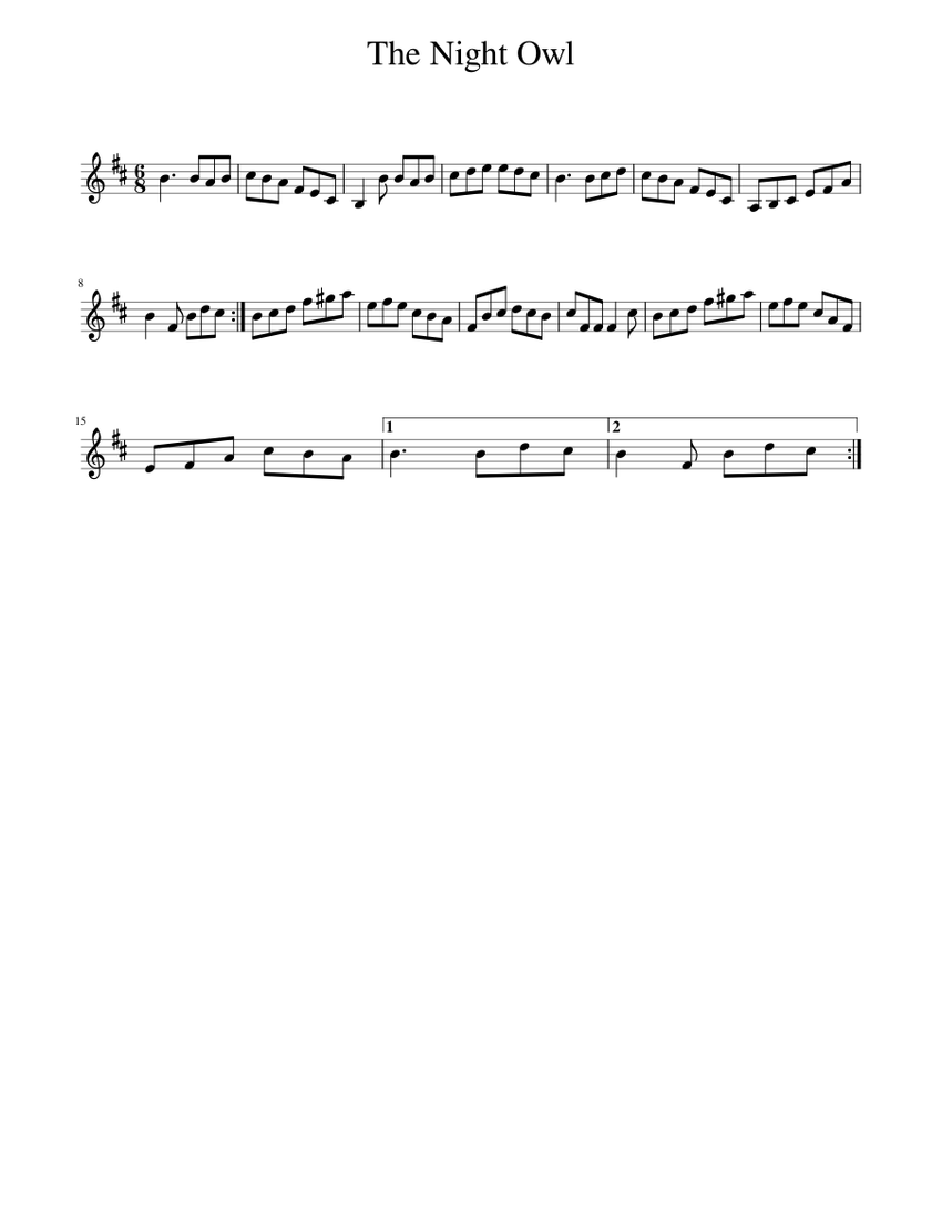 The Night Owl Sheet Music for Piano (Solo) easy | MuseScore.com
