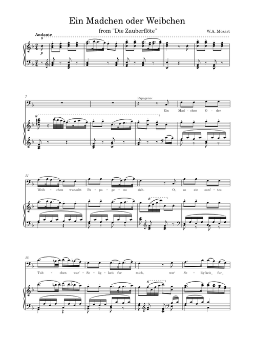 Ein Madchen Oder Weibchen - Wolfgang Amadeus Mozart