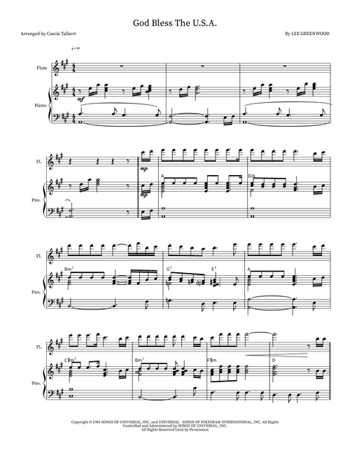 God Bless The U.S.A. (Arr. Cascia Talbert) - Lee Greenwood (Instrumental Solo)