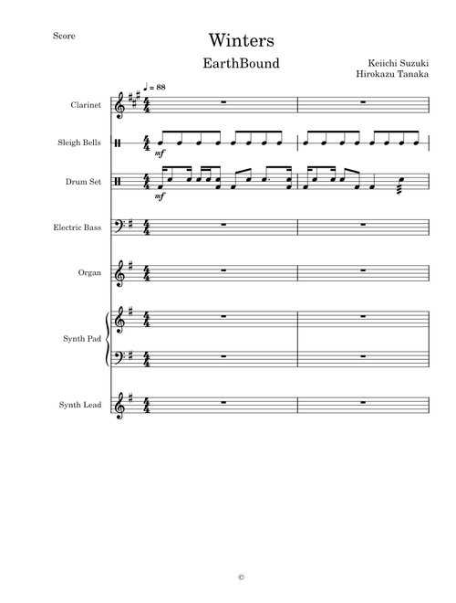 Winters (EarthBound) - Transcribed Score