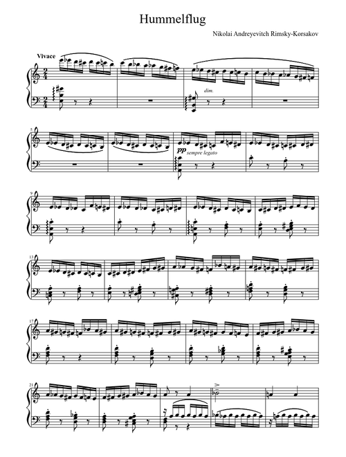Flight of the Bumblebee (Piano) - Rimsky Korsakov