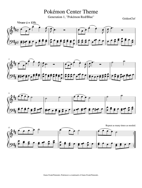 Pokémon Center Theme (Gen. 1) [Piano]