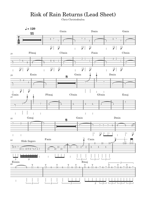 Risk of Rain Returns (Lead Sheet) – Chris Christodoulou