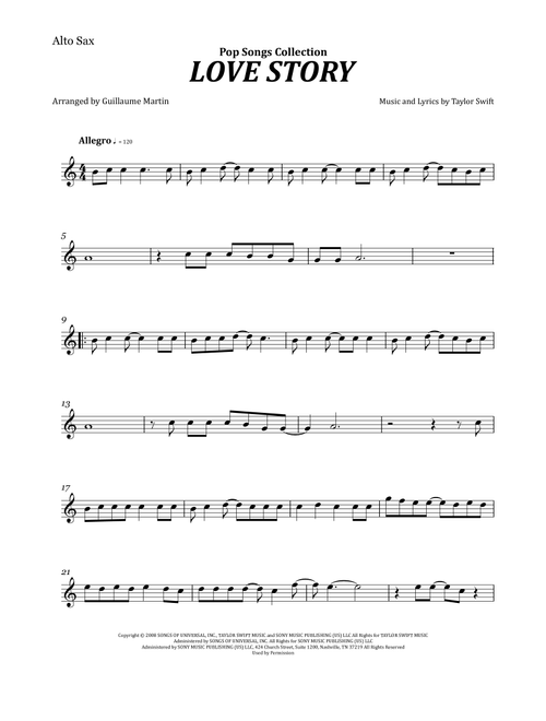 Love Story (Arr. Guillaume Martin) - Taylor Swift (Alto Sax Solo)