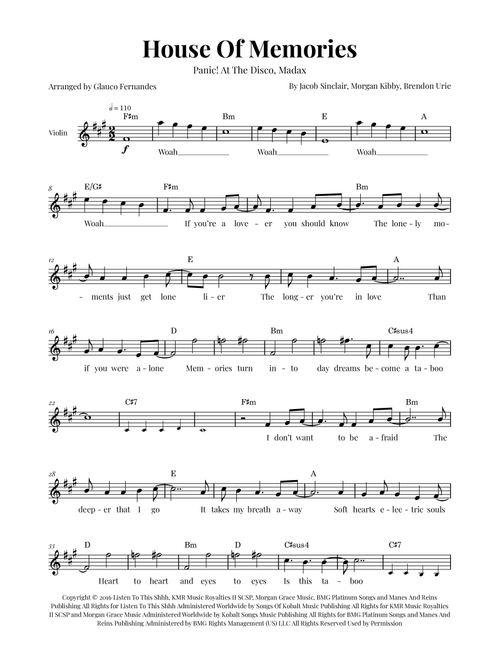 House Of Memories (Arr. Glauco Fernandes) - Madax (Violin Solo)