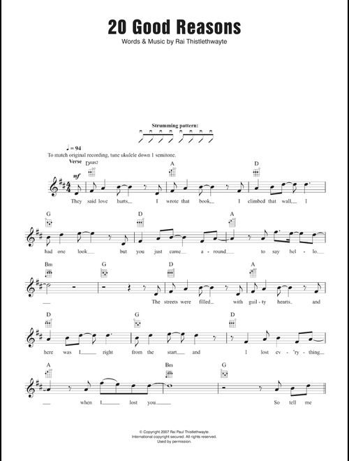 20 Good Reasons - Thirsty Merc (Ukulele)